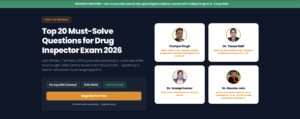 Free Webinar on Top 20 Must-Solve Questions for Drug Inspector Exam 2026